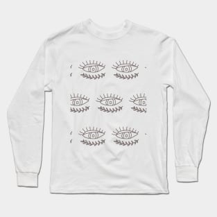 Hand-drawn BOHO pattern with eyes Long Sleeve T-Shirt